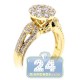 14K Yellow Gold 1.69 ct Diamond Cluster Engagement Ring