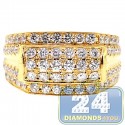 14K Yellow Gold 2.45 ct Diamond Mens Signet Band Ring