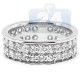 14K White Gold 2.44 ct 2 Row Diamond Womens Eternity Band Ring