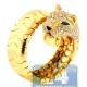 18K Yellow Gold 1.63 ct Diamond Panther Cat Wrap Ring