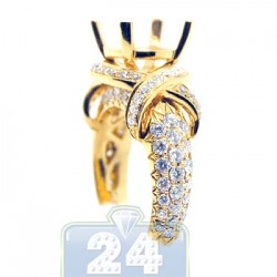 18K Yellow Gold 1.62 ct Diamond Engagement Ring Semi Mount