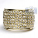 14K Yellow Gold 2.81 ct Diamond Womens Large Band Ring