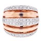 14K Rose Gold 1.89 ct Diamond Womens Multirow Ring