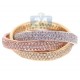 14K 3 Tone Gold 1.56 ct Diamond Three Flexible Bands Ring Set