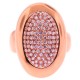18K Rose Gold 1.12 ct Diamond Womens Oval Signet Ring