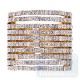 14K Yellow Gold 3.51 ct Diamond Multi-Row Womens Wide Ring