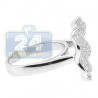 18K White Gold 1.07 ct Diamond Womens Flower Design Ring