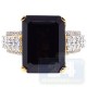 18K Yellow Gold 16.34 ct Garnet Diamond Womens Ring