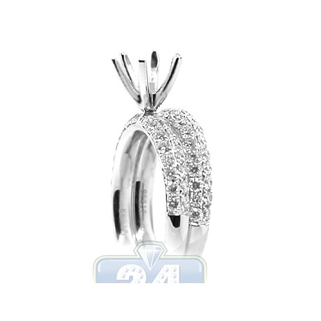 18K Gold 1.45 ct Diamond Engagement Wedding Rings Womens Set