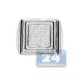 14K White Gold 1.41 ct Diamond Mens Signet Ring