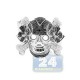 14K White Gold 1.94 ct White Black Diamond Mens Skull Ring