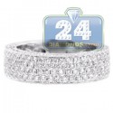 18K Gold 2.15 ct Half Way Diamond Mens Wedding Band Ring