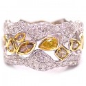 14K White Gold 2.78 ct Fancy Yellow Diamond Womens Ring