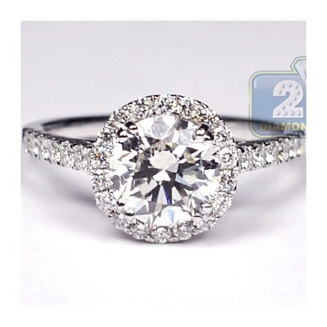 Elegant 1 Carat - Square Cut Diamond - Twisted Band - Pave - Double Halo Engagement  Ring - 10K White Gold - Walmart.com