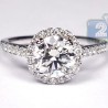 Womens Diamond Engagement Ring Wedding Band Set 18K White Gold