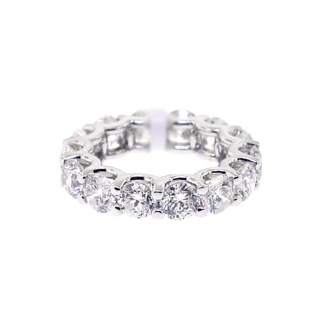 Womens Round Diamond Anniversary Eternity Ring 18K White Gold