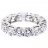 Womens Round Diamond Anniversary Eternity Ring 18K White Gold