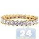 14K Yellow Gold 2.60 ct Princess Cut Diamond Womens Eternity Ring