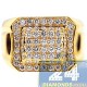 14K Yellow Gold 1.75 ct Diamond Mens Classic Signet Ring