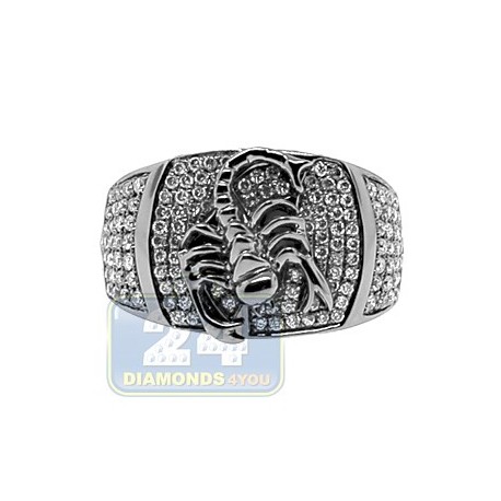 Black PVD 14K Gold 0.86 ct Diamond Mens Scorpion Ring