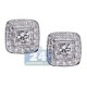 18K White Gold 1.26 ct Princess Diamond Womens Stud Earrings