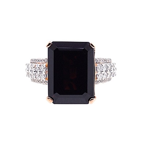 18K Rose Gold 16.40 ct Garnet Gemstone Diamond Cocktail Ring