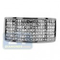 Black 14K Gold 1.72 ct Princess Cut Diamond Mens Band Ring