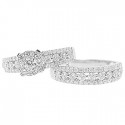14K White Gold 2.07 ct Diamond Engagement Wedding Rings Set