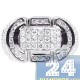 14K White Gold 1.68 ct Diamond Mens Oval Shaped Ring