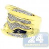 18K Yellow Gold 0.30 ct Diamond Wave Womens Band Ring