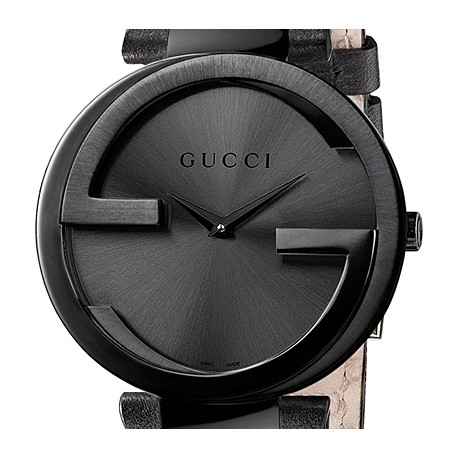 Gucci Interlocking Large Black PVD Womens Watch YA133302