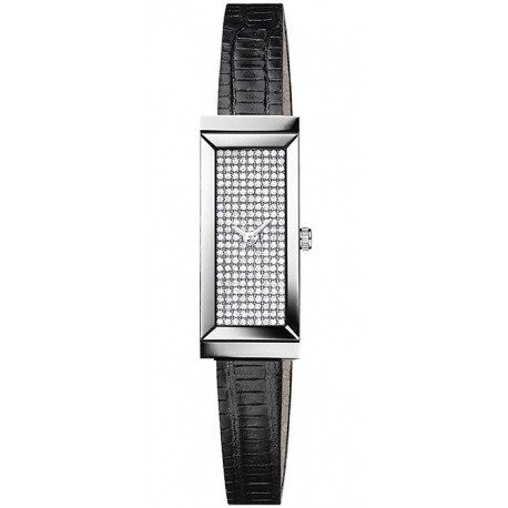 Gucci G-Frame Pave Diamond Dial Steel Womens Watch YA127509