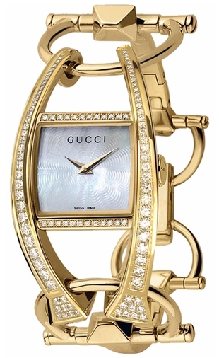 Gucci Chiodo Diamond 18K Yellow Gold Womens Watch YA123508
