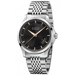 Gucci G-Timeless Automatic Steel Black Dial Mens Watch YA126420
