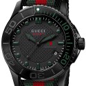 Gucci G-Timeless Sport Web Nylon Mens Black PVD Watch YA126229