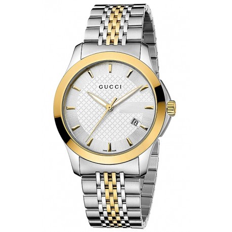 Gucci G-Timeless 2 Tone Steel Bracelet Mens Watch YA126409