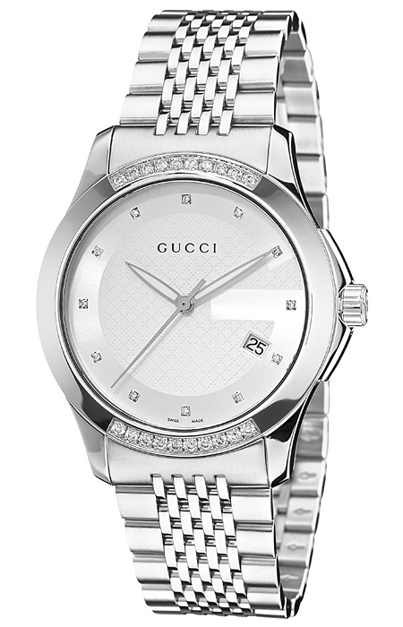 Gucci G-Timeless Steel Bracelet Diamond Mens Watch YA126407