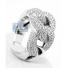 Womens Diamond Pave Cuban Link Ring Solid 18K White Gold 1.90 Ct