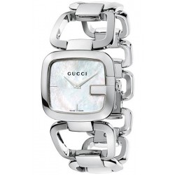 Gucci G-Gucci Steel Bracelet Pearl Dial Womens Watch YA125404