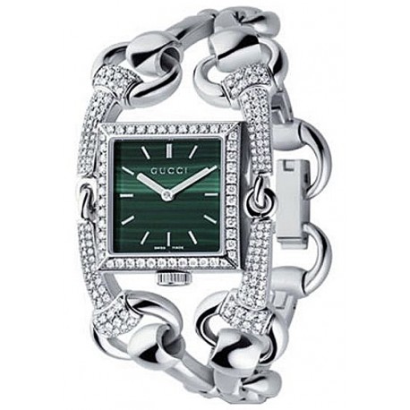 Gucci Signoria 18K White Gold Diamond Womens Watch YA116306