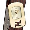 F301425021D1 Fendi Chameleon Double Wrap Brown Strap Yellow Gold Watch 18mm