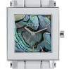 F626110 Fendi White Ceramic Square Abalone Dial Womens Watch