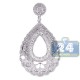 18K White Gold 2.83 ct Diamond Womens Drop Pendant