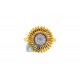 18K Yellow Gold 0.16 ct Diamond Womens Sunflower Ring