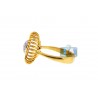 18K Yellow Gold 0.16 ct Diamond Womens Sunflower Ring