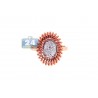 18K Rose Gold 0.20 ct Diamond Womens Openwork Flower Ring