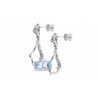 Womens Diamond Open Drop Earrings 18K White Gold 1.72 Carat