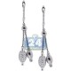 18K White Gold 1.10 ct Diamond Womens Dual Teardrop Earrings