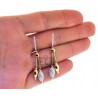 Womens Diamond Teardrop Earrings 18K Two Tone Gold 1.05 Carat