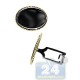 925 Sterling Silver & Brass Decorated Mens Oval Cuff Links
